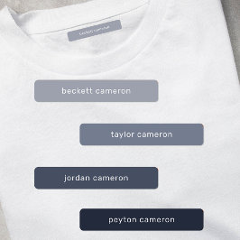 Grijze Kinder naam Strijkdroog bij kleding Labels