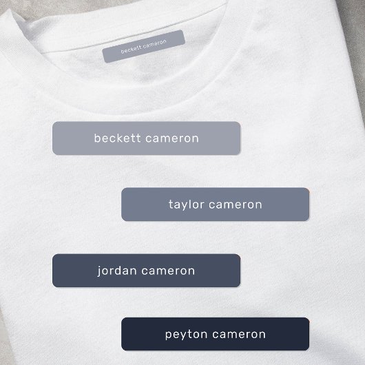 Grijze Kinder naam Strijkdroog bij kleding Labels