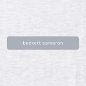 Grijze Kinder naam Strijkdroog bij kleding Labels (Design 1)