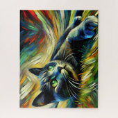 Grijze kitten 500 stuk puzzel legpuzzel (Verticaal)