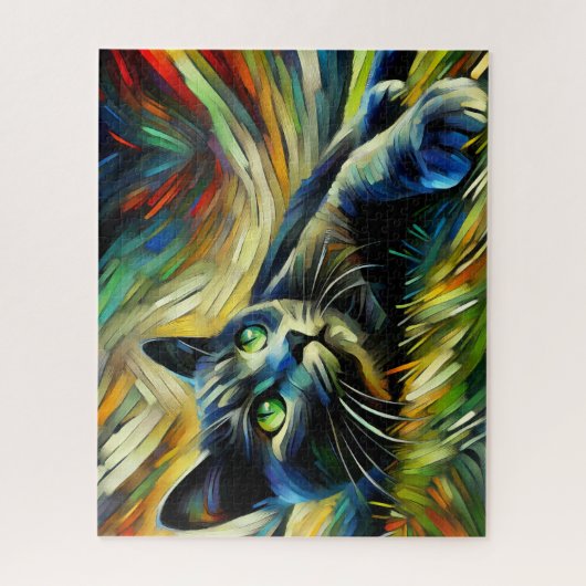 Grijze kitten 500 stuk puzzel legpuzzel (Verticaal)