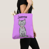 Grijze Kitten Kat Persoonlijke Boodschappentas Tote Bag (Dichtbij)