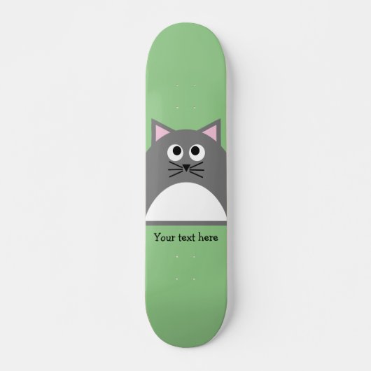 Grijze Kitten Kat Persoonlijke Skateboard (Voorkant)