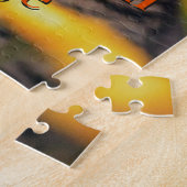 Grijze Kitten Oranje Vlinder Legpuzzel (Zijkant)