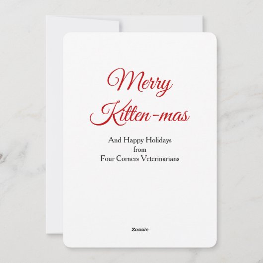 Grijze Kittens Kerstmis  Feestdagenkaart (Achterkant)