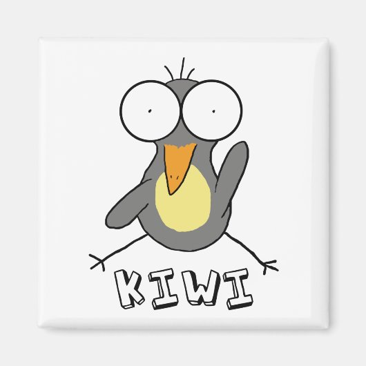 Grijze Kiwi magneet (Voorkant)