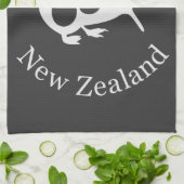 Grijze KIWI met Koru Theedoek (Gevouwen)