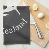 Grijze KIWI met Koru Theedoek (Quarter Fold)