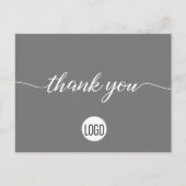 Grijze klantwaardering zakelijke aangepaste logo briefkaart (Voorkant)