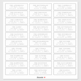 Grijze Klassieke adresetiketten voor individuele b Sticker