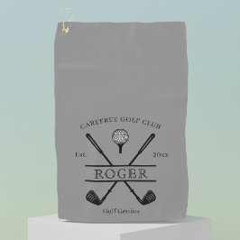 Grijze Klassieke Cross Club Naam Golfhanddoek