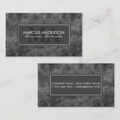 Grijze Klassieke Frame | Zwarte Textuur Achtergron Afsprakenkaartje (Voorkant / Achterkant)