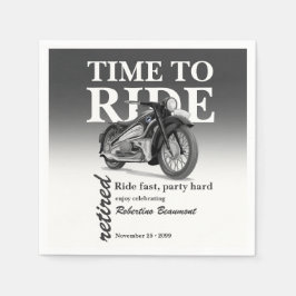 Grijze Klassieke Motor Rit Snel Pensioenfeest Servet
