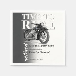 Grijze Klassieke Motor Rit Snel Pensioenfeest Servet