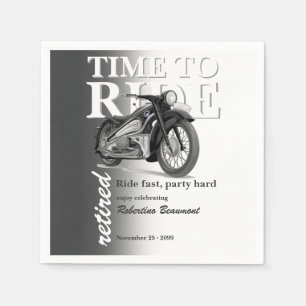 Grijze Klassieke Motor Rit Snel Pensioenfeest Servet