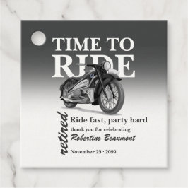 Grijze Klassieke Motorfiets Rijd Snel Pensioenfees Bedankjes Labels
