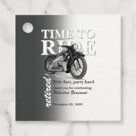 Grijze Klassieke Motorfiets Rijd Snel Pensioenfees Bedankjes Labels