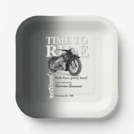 Grijze Klassieke Motorfiets Rijd Snel Pensioenfees Papieren Bordje