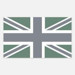 Grijze Klassieke Unievaknaam Brits (UK) Rechthoekige Sticker