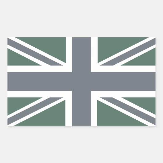  Grijze Klassieke Unievaknaam Brits (UK) Rechthoekige Sticker (Voorkant)