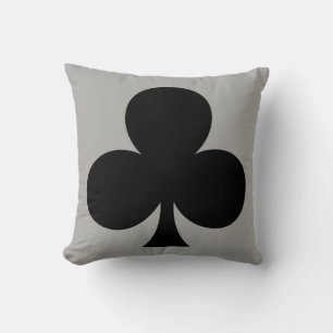 Grijze Klaveren Club Kledingstuk Poker Game Kussen