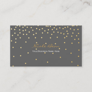 Grijze kleine gouden folie confetti stippen visite visitekaartje