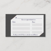 Grijze klembord met medische stethoscoop afsprakenkaartje (Achterkant)