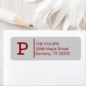 Grijze kleur Aangepast monogram Etiket (Insitu)