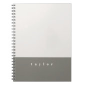 Grijze kleur Blok Aangepaste naam Notitieboek (Voorkant)