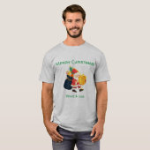 Grijze Kleur Kerstmis Wishes-T-shirt Elegant Knap T-shirt (Voorkant volledig)