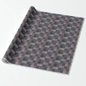 Grijze kleur schaakbord cadeaupapier (Uitgerold)
