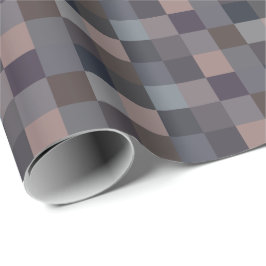 Grijze kleur schaakbord cadeaupapier