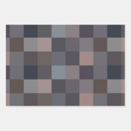 Grijze kleur schaakbord inpakpapier vel
