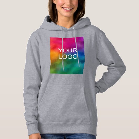 Grijze kleur Sjabloon Upload zakelijke Logo Hoodie (Voorkant)