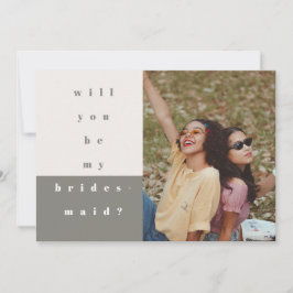 Grijze kleurenblokfoto's zijn mijn Bridesmaid Save The Date