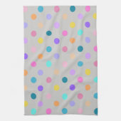 grijze kleurrijke confetti polka stippen keukenhan theedoek (Verticaal)