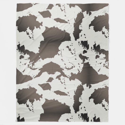 Grijze Koe Print Fleece Deken (Voorkant)