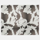 Grijze Koe Print Fleece Deken (Voorkant (Horizontaal))