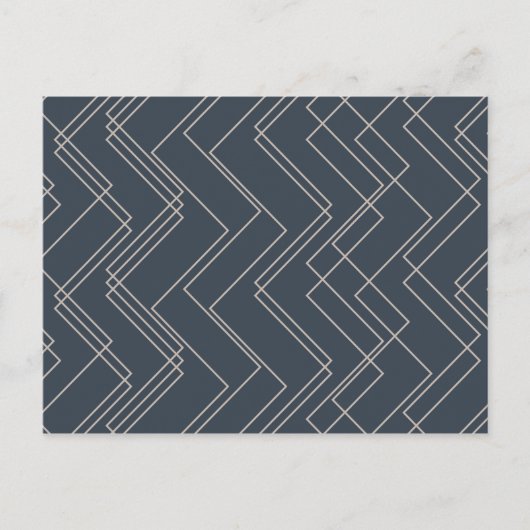 Grijze, koele, moderne, trendy, unieke zigzaglijne briefkaart (Voorkant)