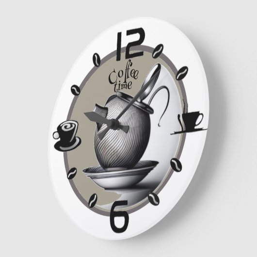 Grijze koffie grote klok (Hoek)