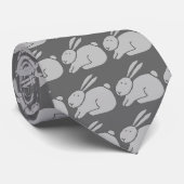 Grijze konijn stropdas (Opgerold)