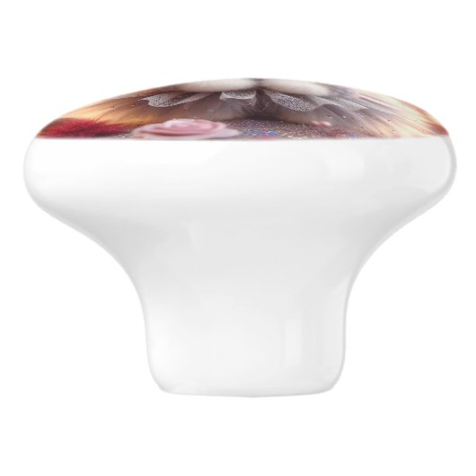 grijze konijnenfee keramische knop (Zijkant)