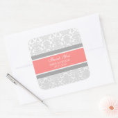 Grijze koraal Damask Dank u bruiloft gunst Labels (Envelop)