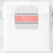Grijze koraal Damask Dank u bruiloft gunst Labels (Tas)