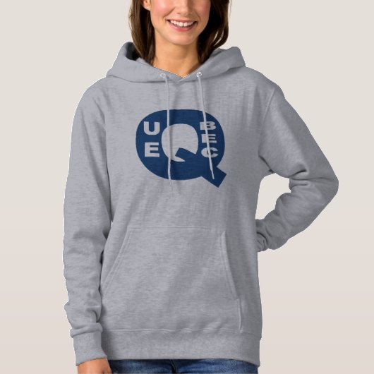 Grijze koraalsweat DESIGN QUEBEC Hoodie (Voorkant)