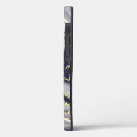 Grijze korrels, wit en goud Case-Mate iPhone case (Achterkant / Links)