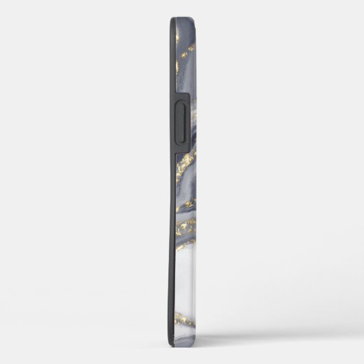 Grijze korrels, wit en goud Case-Mate iPhone case (Achterkant / Rechts)