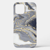Grijze korrels, wit en goud Case-Mate iPhone case (Achterkant)