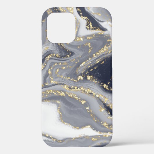 Grijze korrels, wit en goud Case-Mate iPhone case (Achterkant)
