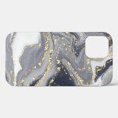Grijze korrels, wit en goud Case-Mate iPhone case (Achterkant (horizontaal))